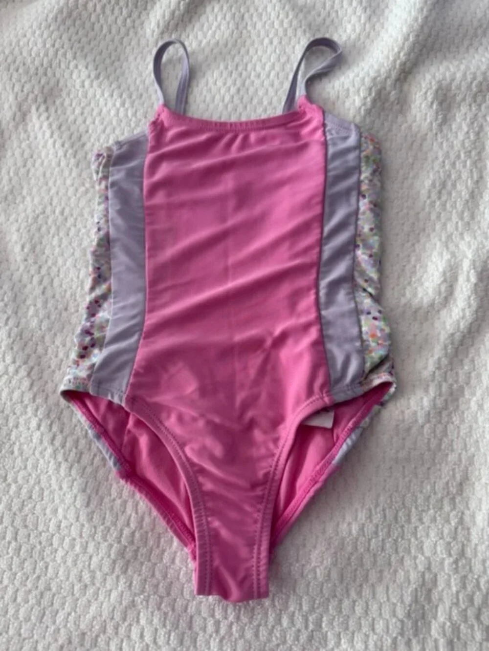 Eddie Bauer Kids Swimsuit & Hooded Cover Up Set Pink Girls Sz 5 EUC